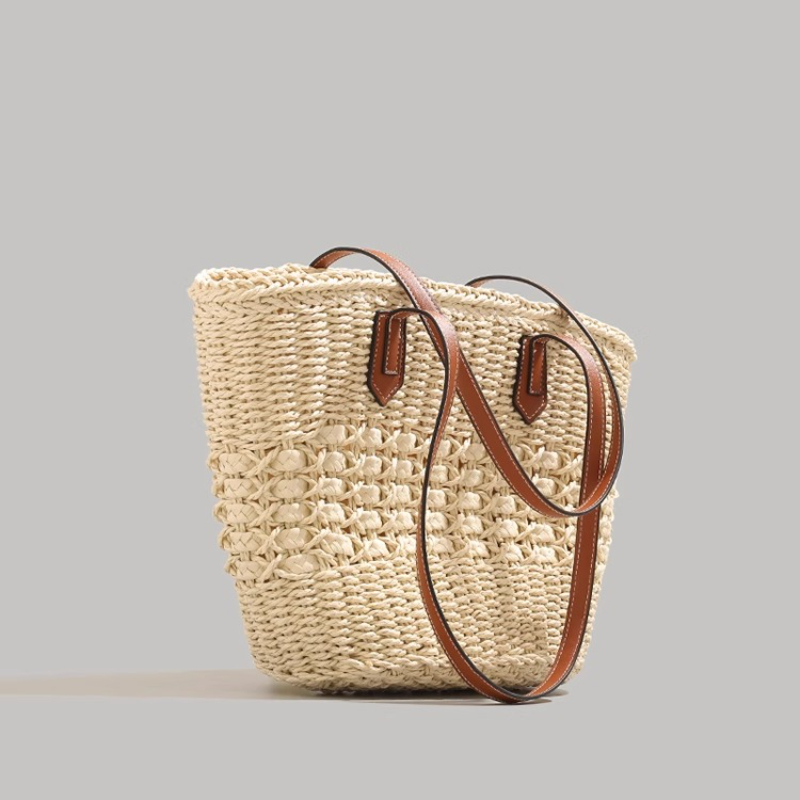 Tote Bag Beach - Bolsa de palha dobrável extragrande para