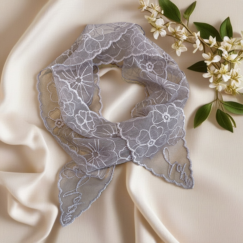 Headband Summer Knit - Lenço de seda francês de renda
