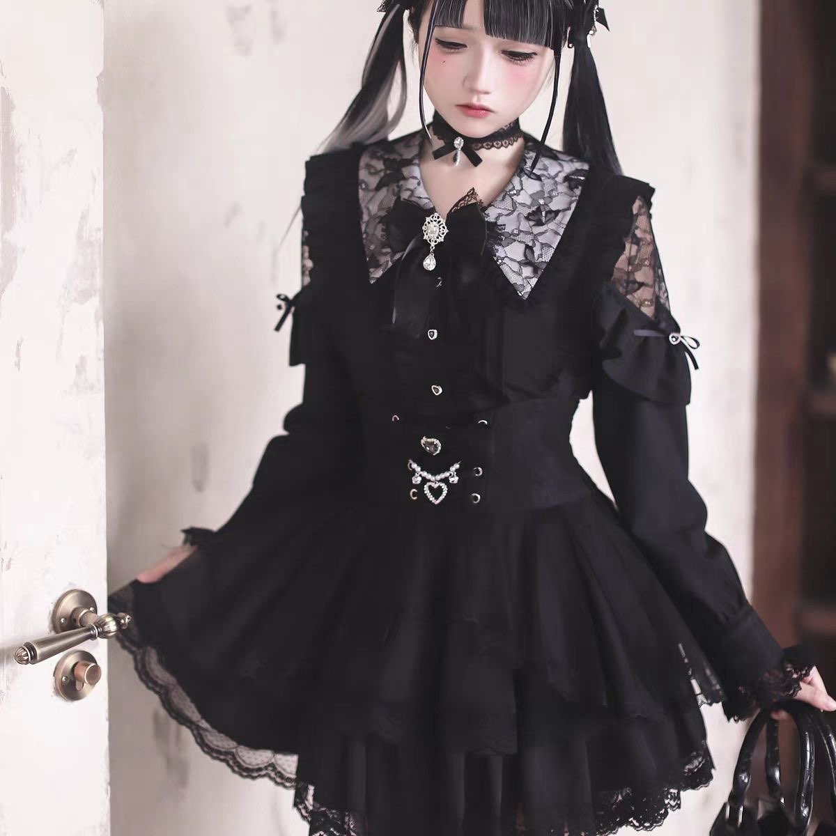 Blouse Off Shoulder - Conjuntos de Saia Harajuku Kawaii para