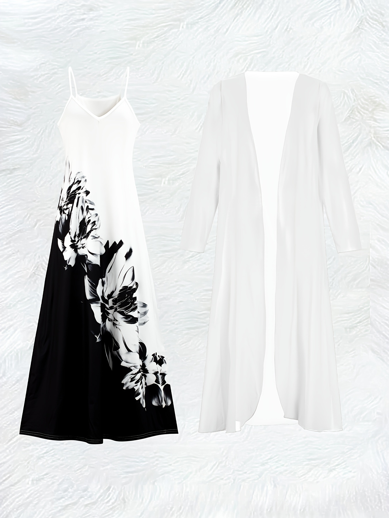 Conjunto de Vestido Casual Pre - Romper Floral Print avaliação e preço