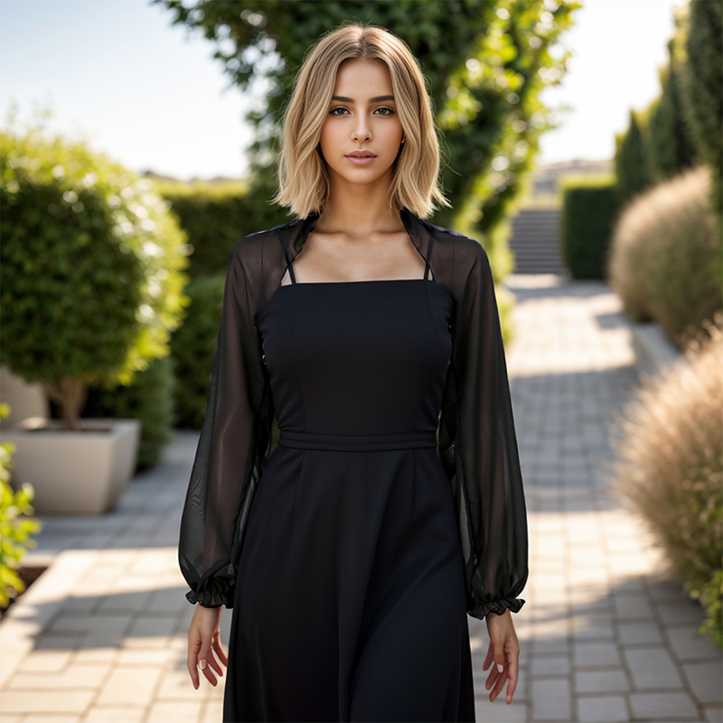 Xale de chiffon de cor sólida, - Blouse Off Shoulder avaliação e preço